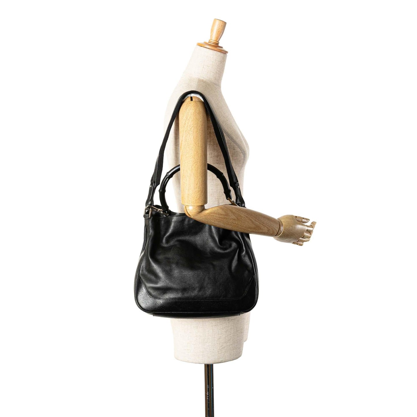 Gucci Leather Bamboo Satchel