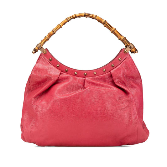Gucci Leather Bamboo Studded Hobo