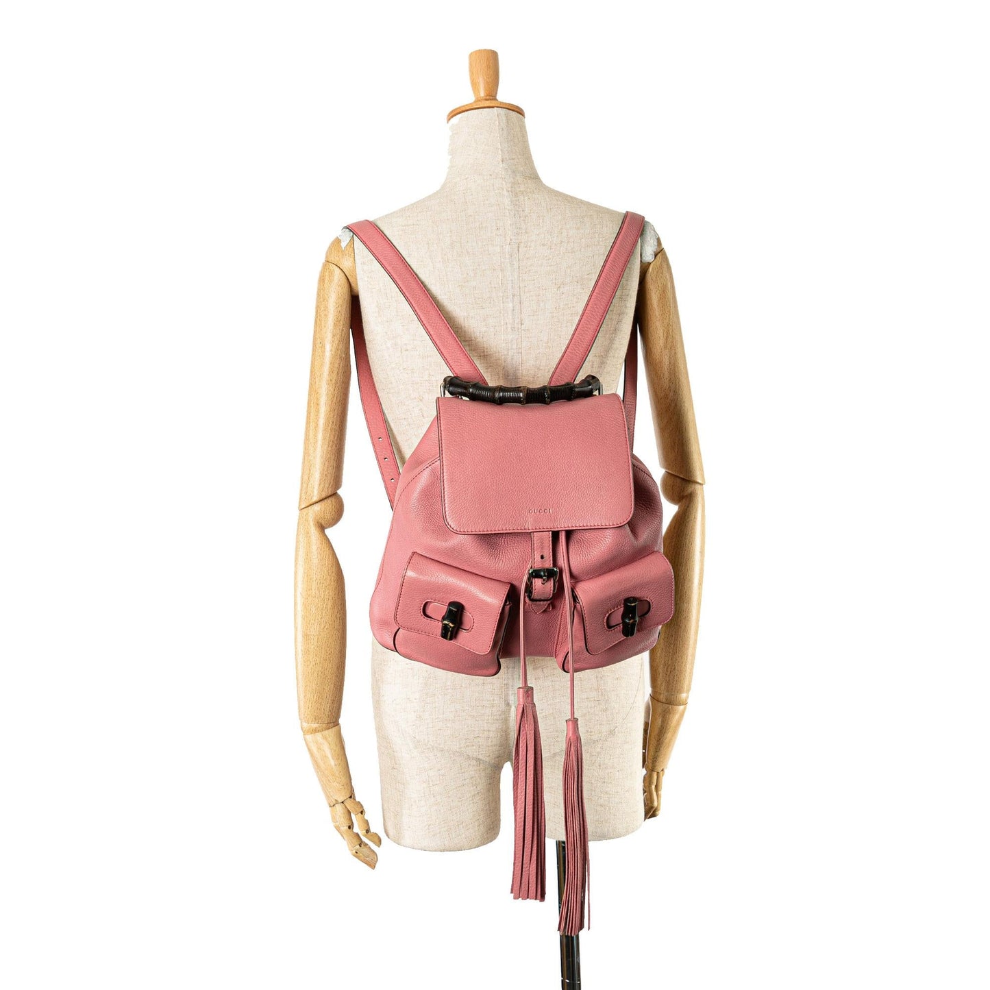 Gucci Leather Bamboo Tassel Backpack