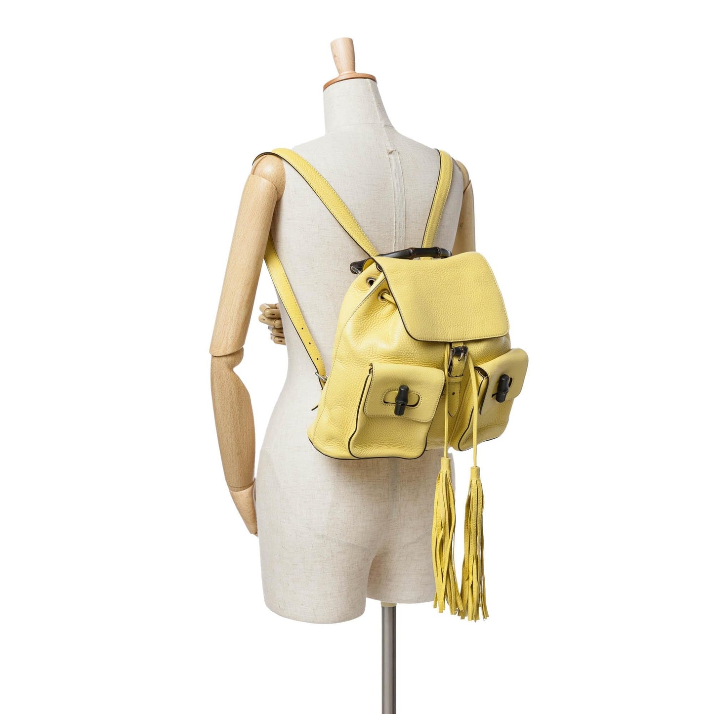 Gucci Leather Bamboo Tassel Backpack