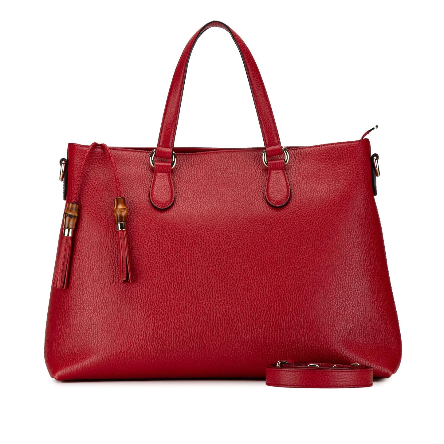 Gucci Leather Bamboo Tassel Satchel (SHG-thibsC)