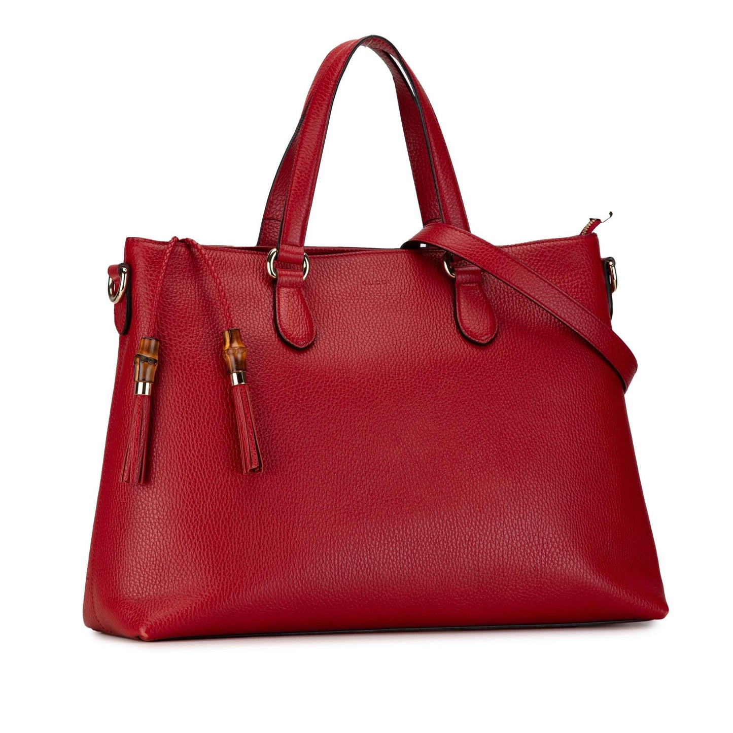 Gucci Leather Bamboo Tassel Satchel (SHG-thibsC)