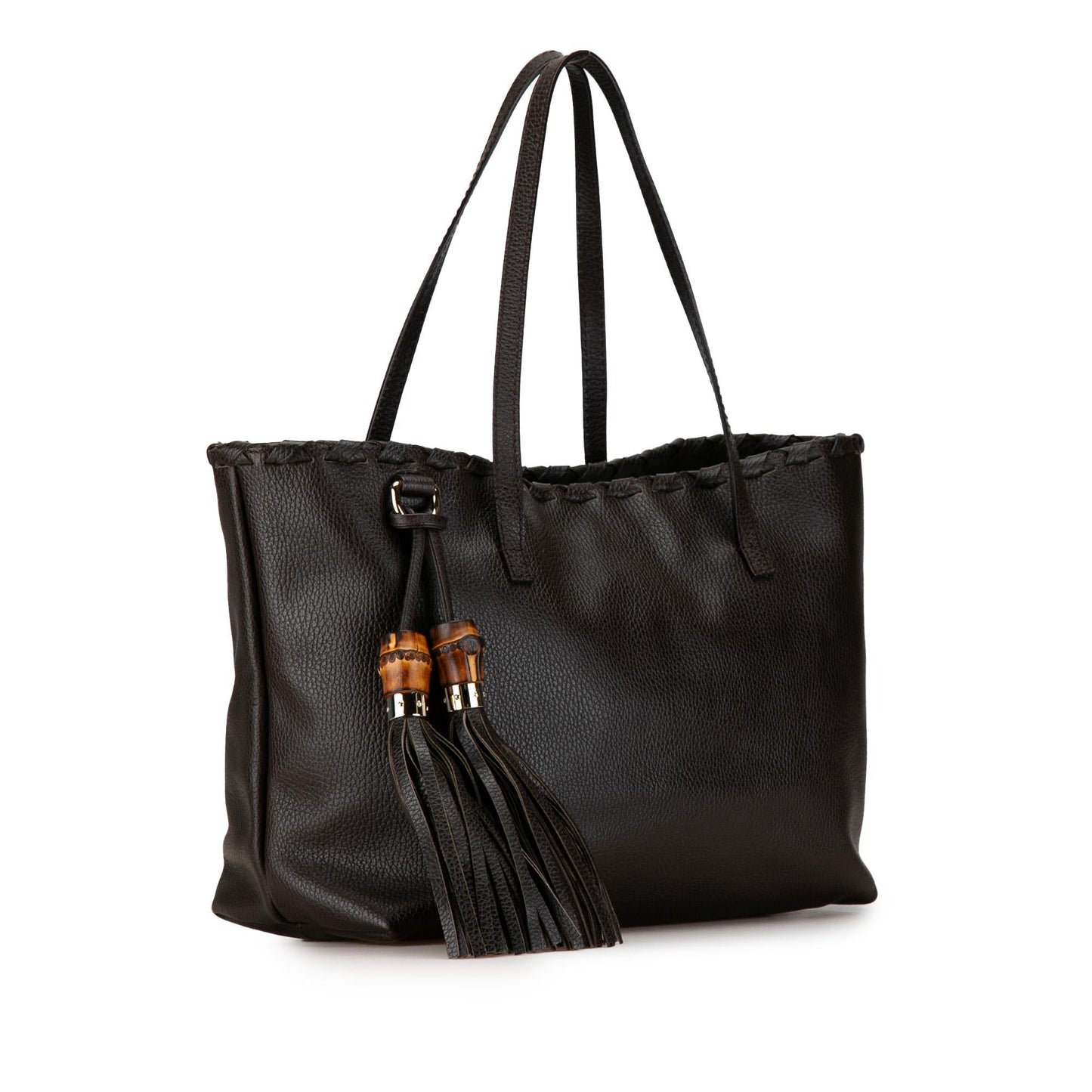 Gucci Leather Bamboo Tassel Tote (SHG-JdskXP)