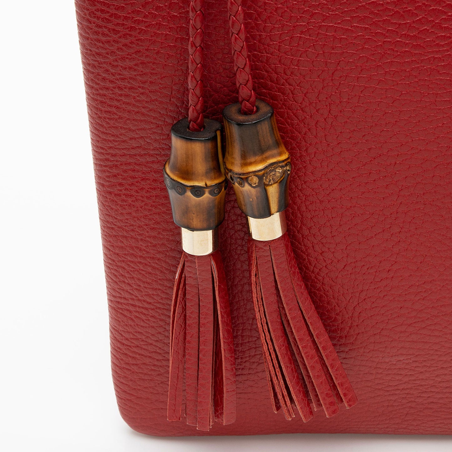 Gucci Leather Bamboo Tassel Zip Clutch (SHF-jOVRgR)