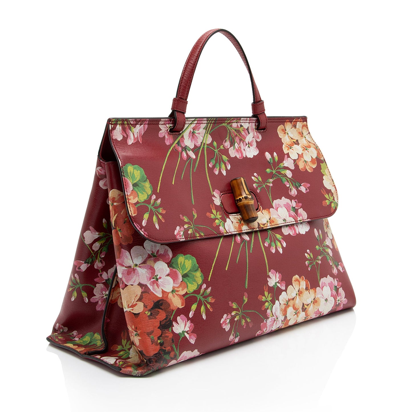 Gucci Leather Blooms Bamboo Daily Large Satchel (SHF-leOK1R)