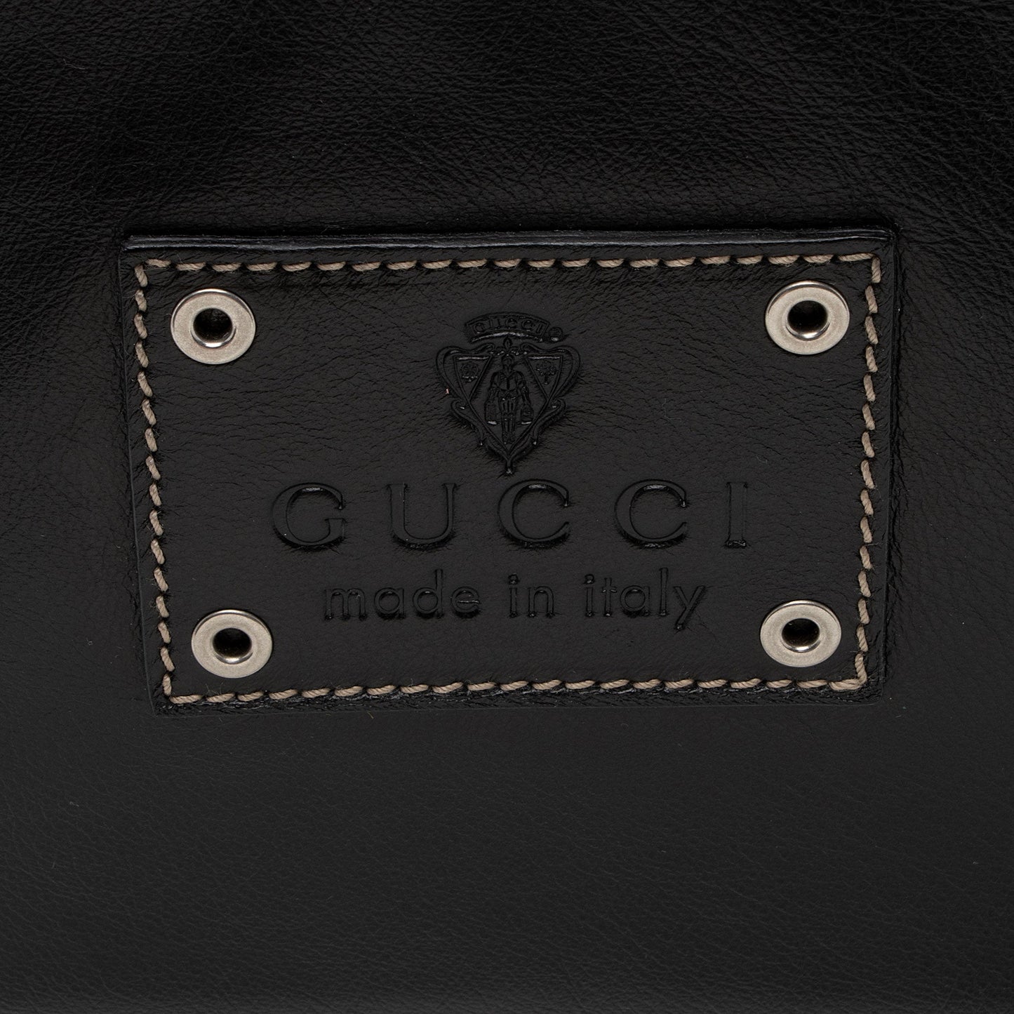 Gucci Leather Braided Large Shoulder Bag