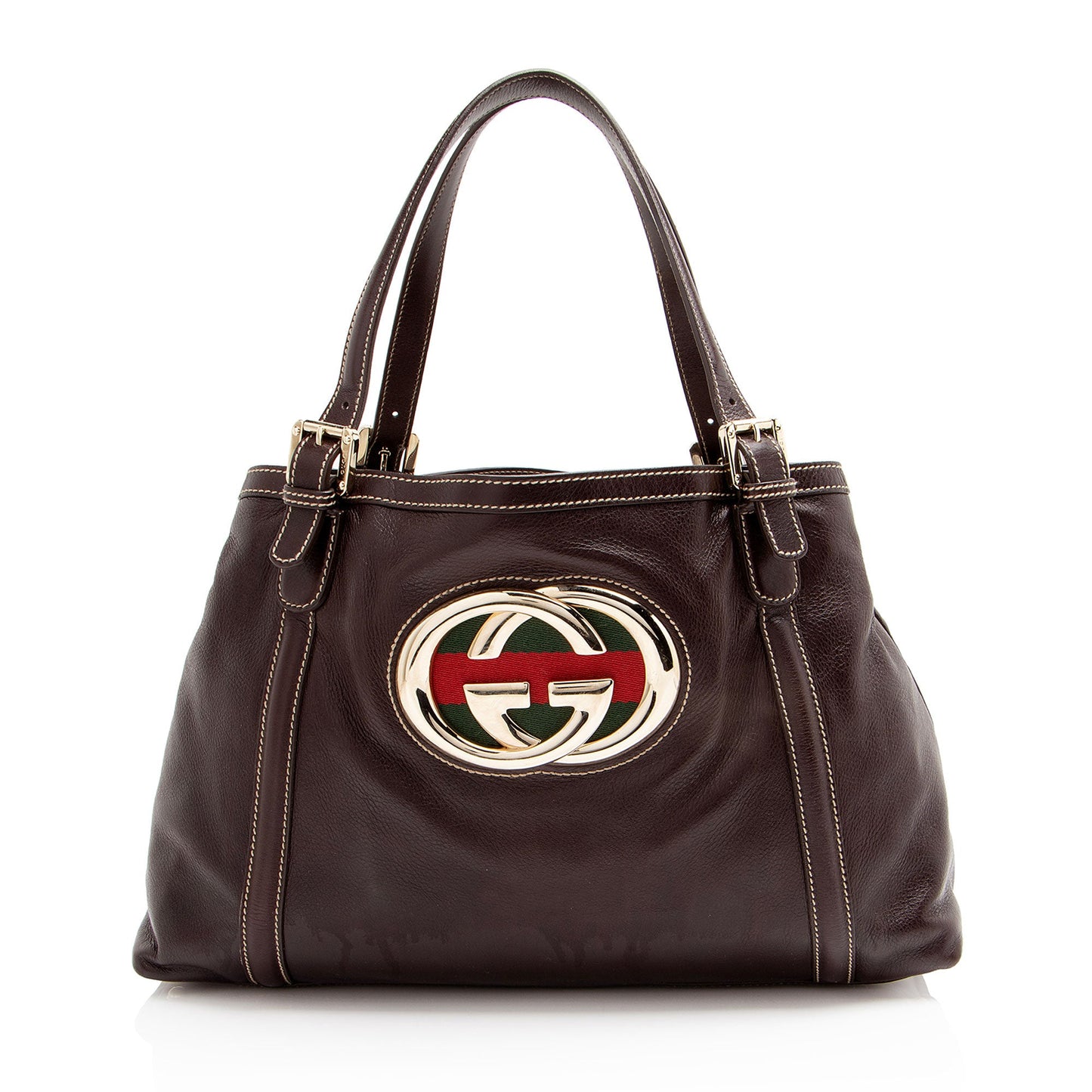 Gucci Leather Britt Medium Tote