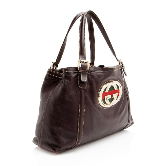 Gucci Leather Britt Medium Tote