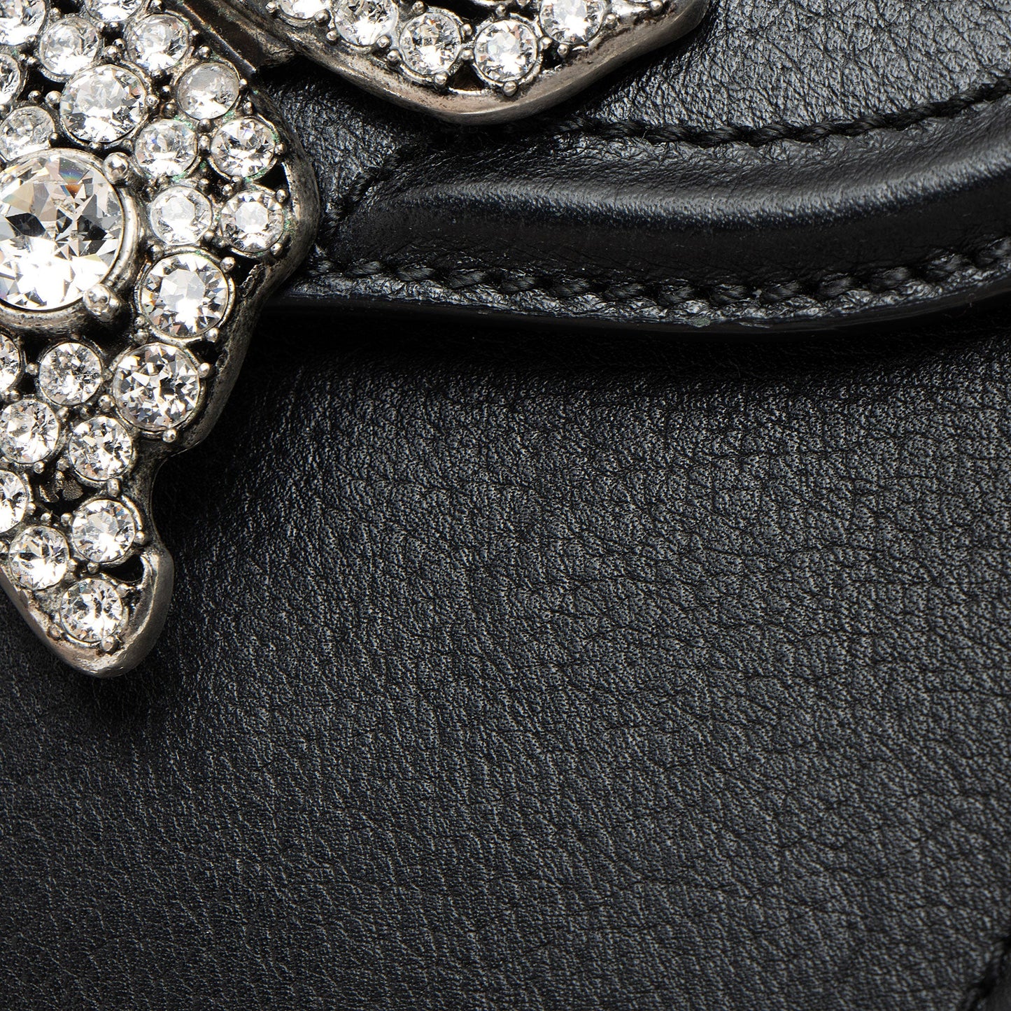 Gucci Leather Crystal Butterfly Linea Totem Small Crossbody
