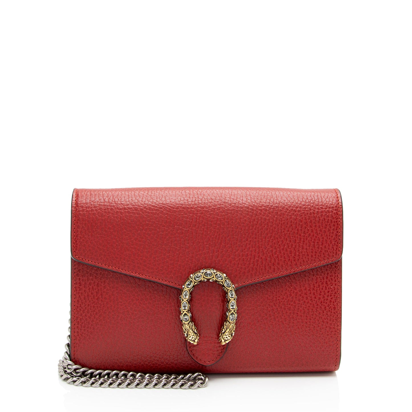 Gucci Leather Crystal Dionysus Chain Wallet (SHF-npRmI3)