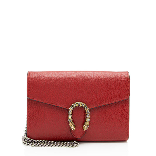 Gucci Leather Crystal Dionysus Chain Wallet (SHF-npRmI3)