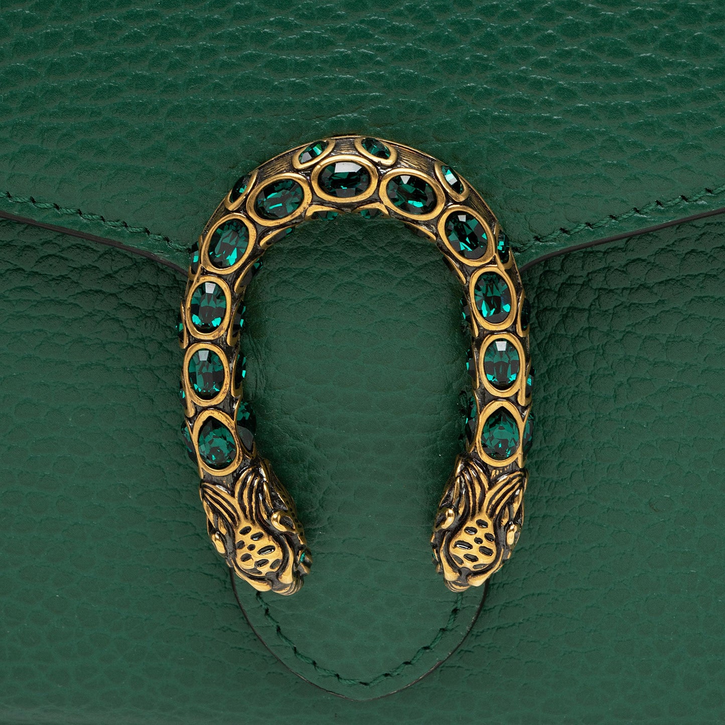 Gucci Leather Crystal Dionysus Chain Wallet (SHF-roOomv)