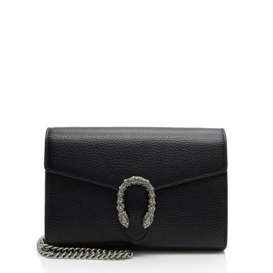 Gucci Leather Crystal Dionysus Chain Wallet (SHF-N4rGzu)