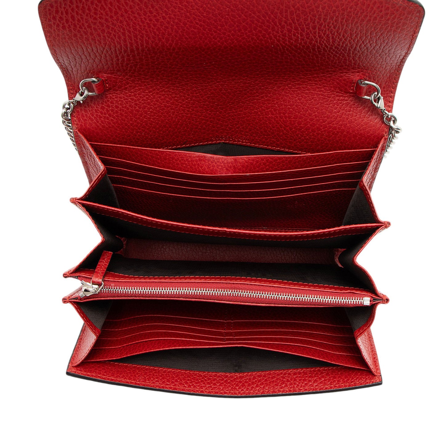 Gucci Leather Crystal Dionysus Chain Wallet