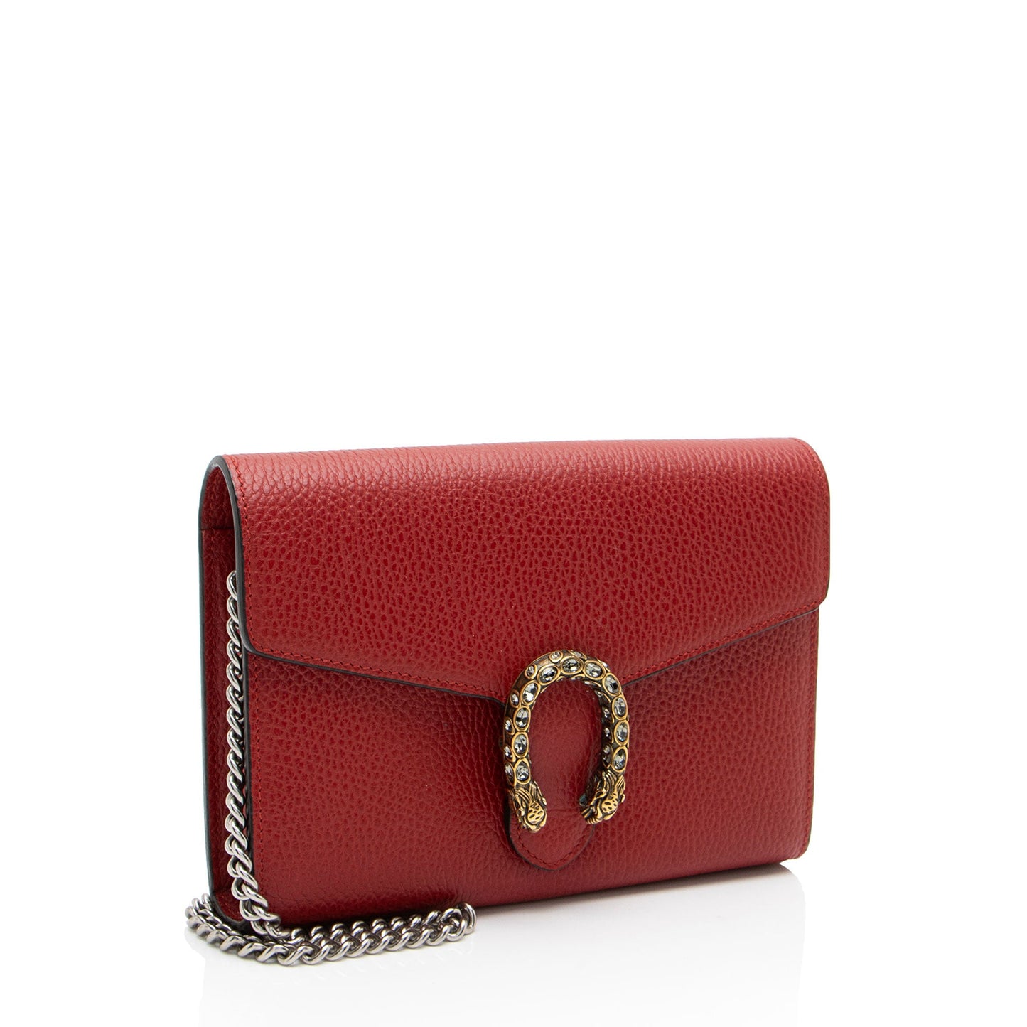 Gucci Leather Crystal Dionysus Chain Wallet