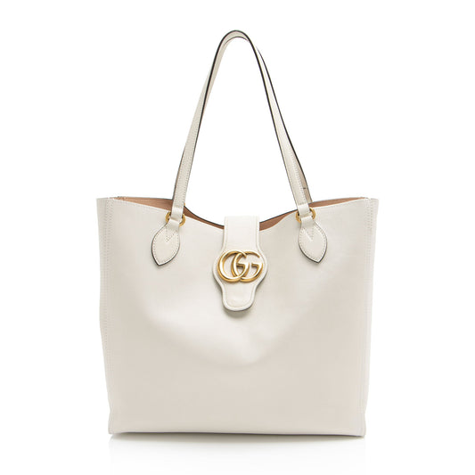 Gucci Leather Dahlia Medium Tote (SHF-l9vBxj)