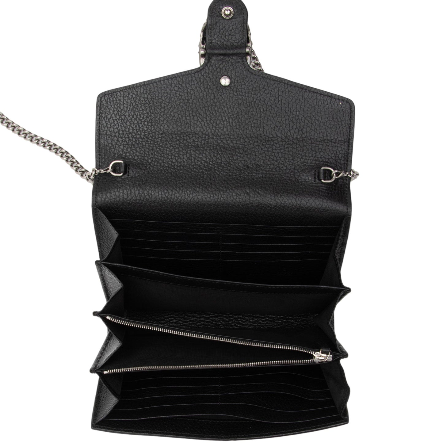 Gucci Leather Crystal Dionysus Chain Wallet (SHF-fJzaNK)