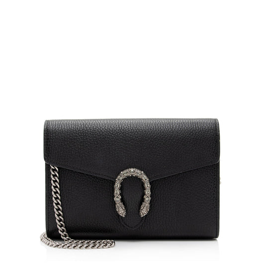 Gucci Leather Crystal Dionysus Chain Wallet (SHF-ZZjfuU)
