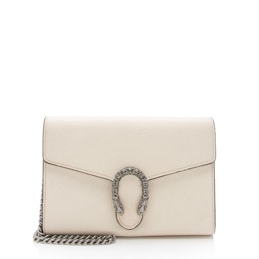 Gucci Leather Crystal Dionysus Chain Wallet (SHF-H1BZ4r)