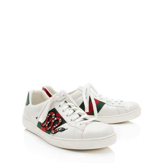 Gucci Leather Kingsnake Ace Sneakers - Men's Size 7 / 41