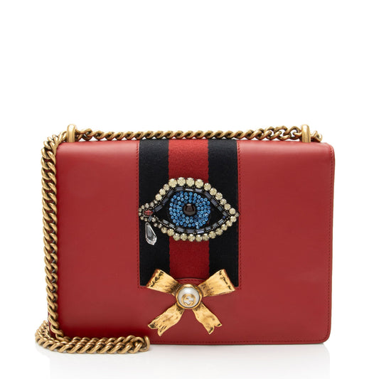 Gucci Leather Evil Eye Chain Medium Shoulder Bag