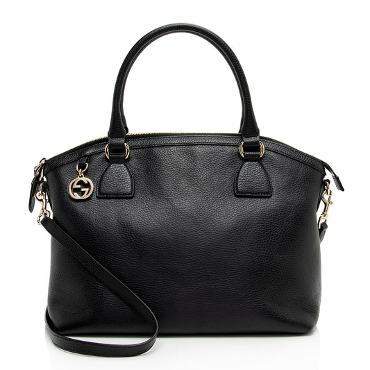 Gucci Leather GG Charm Dome Large Satchel (SHF-ijUjSb)