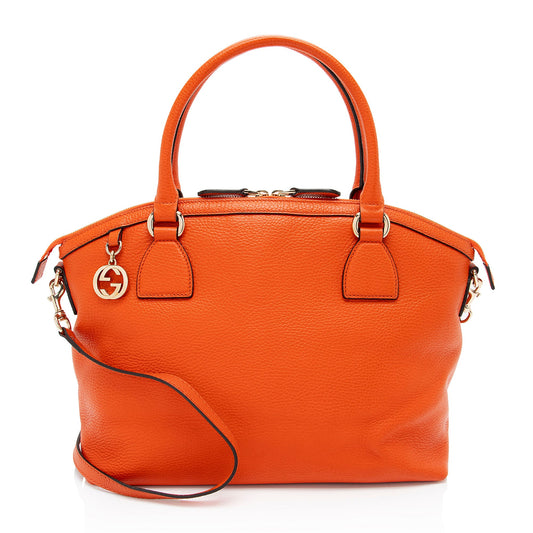 Gucci Leather GG Charm Dome Large Satchel (SHF-mAjdM8)