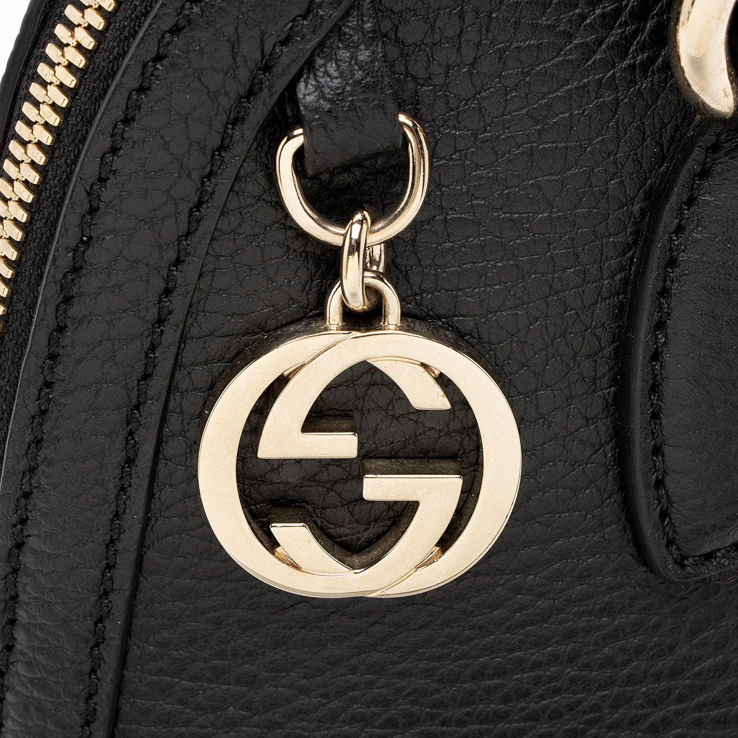 Gucci Leather GG Charm Dome Medium Satchel
