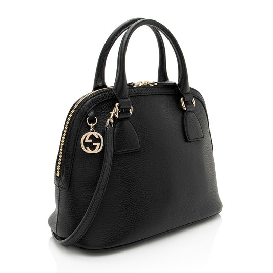 Gucci Leather GG Charm Dome Medium Satchel