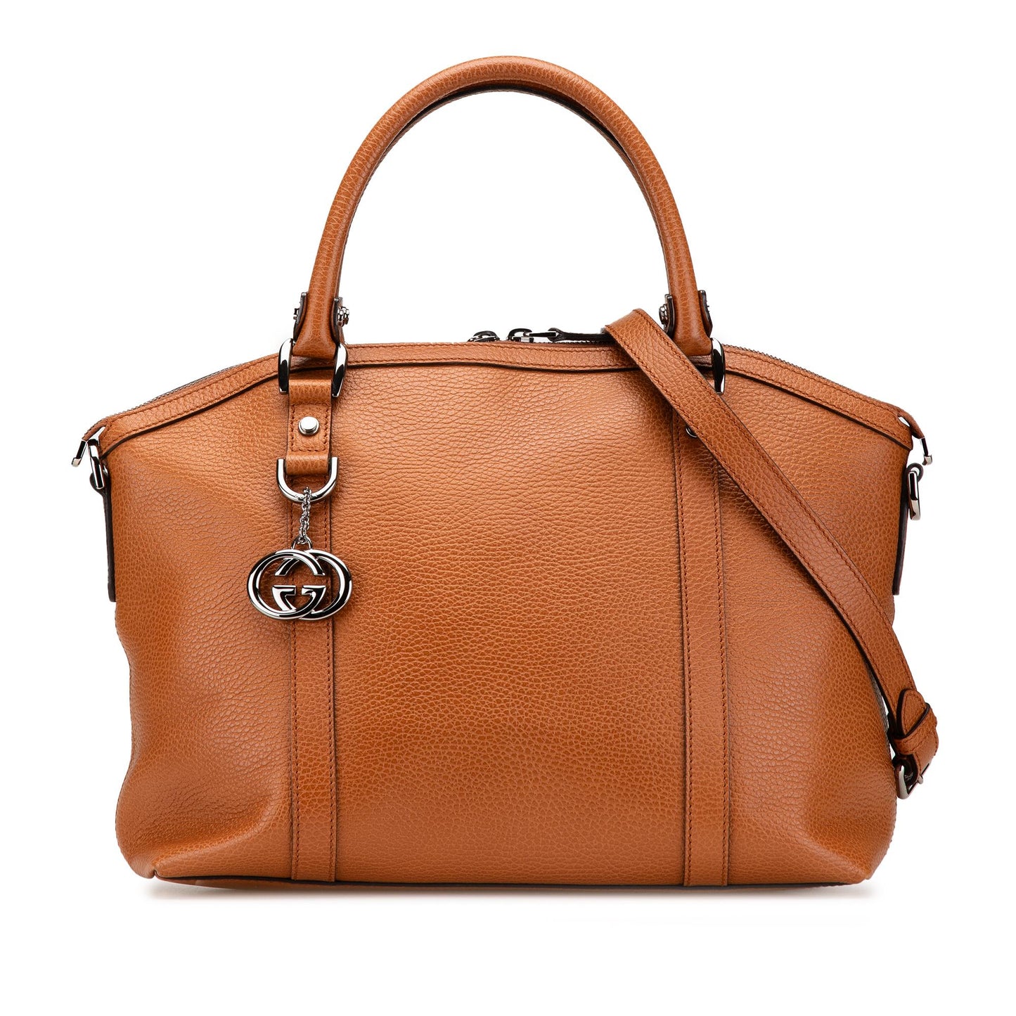 Gucci Leather GG Charm Dome Satchel