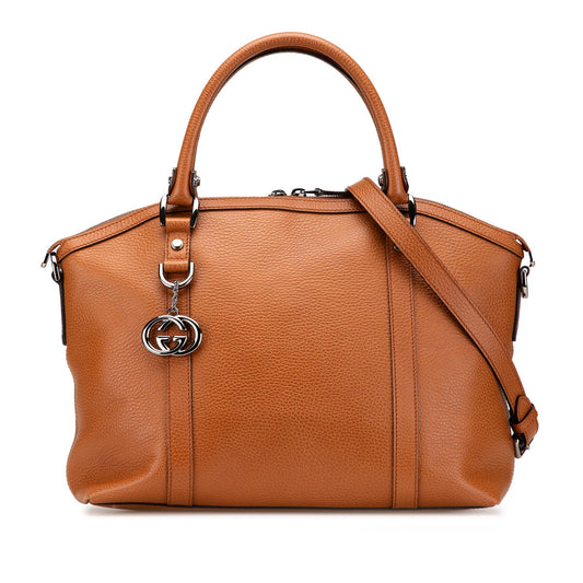 Gucci Leather GG Charm Dome Satchel