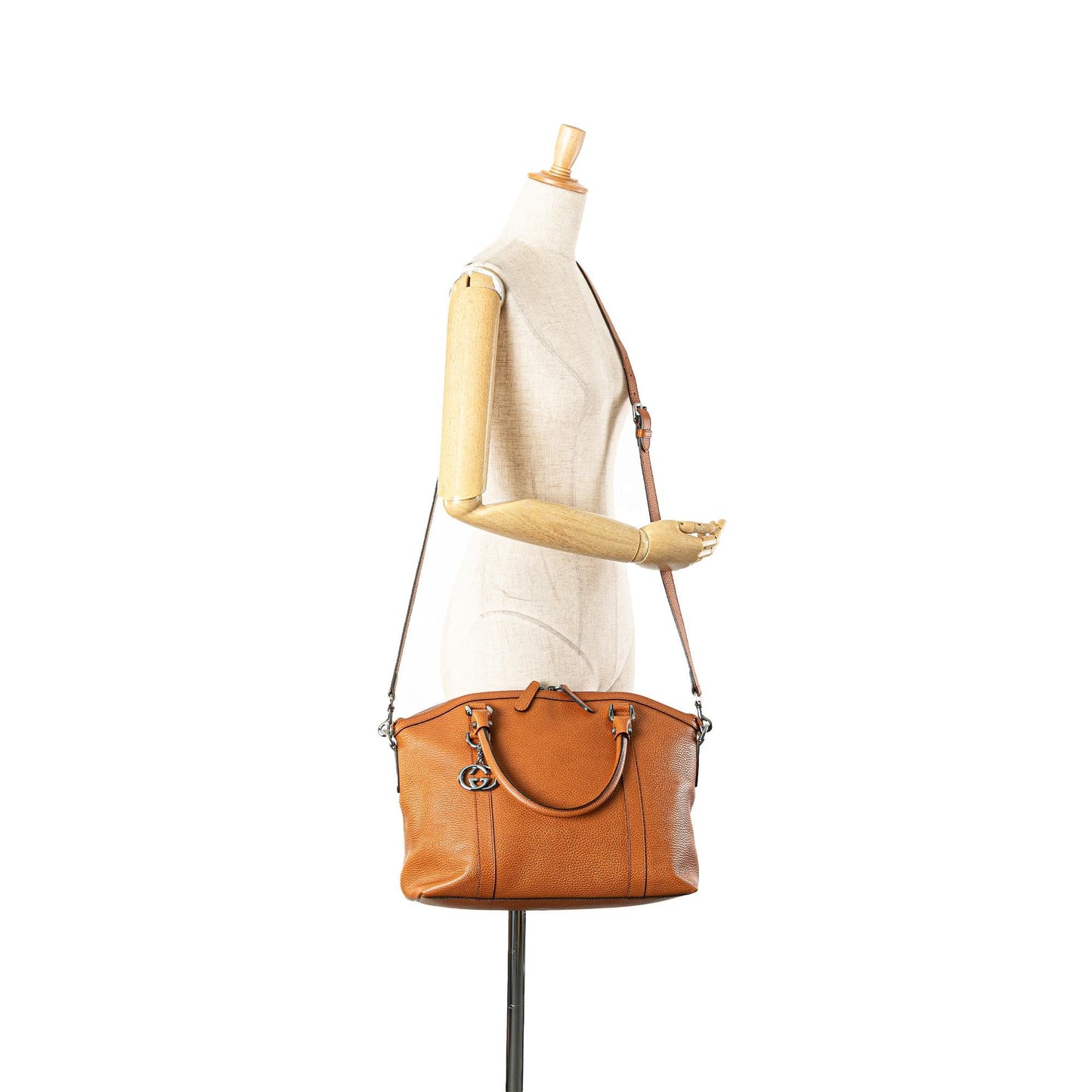 Gucci Leather GG Charm Dome Satchel