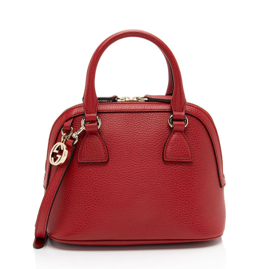 Gucci Leather GG Charm Dome Small Satchel