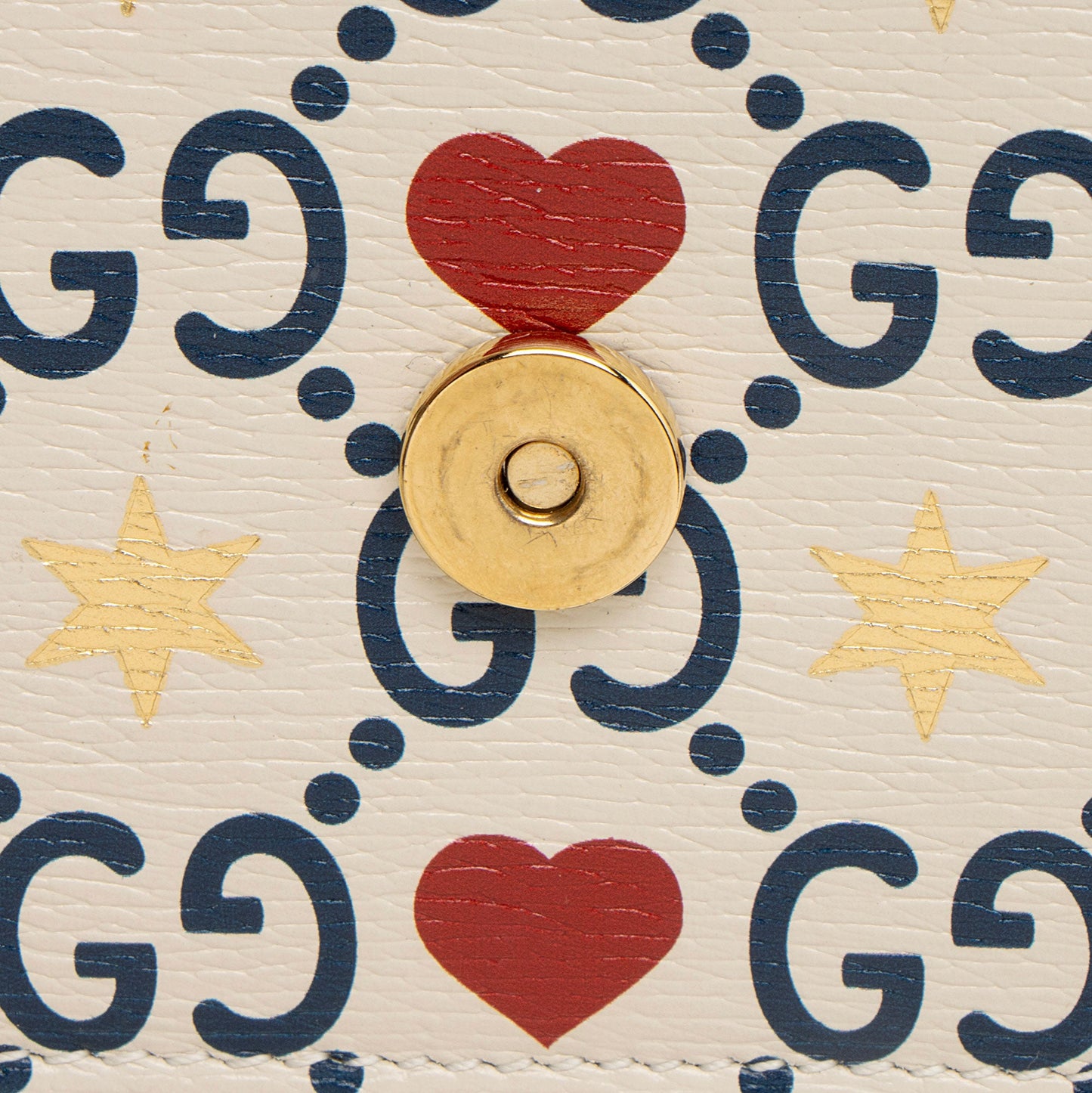 Gucci Leather GG Heart Stars Sylvie Super Mini Shoulder Bag