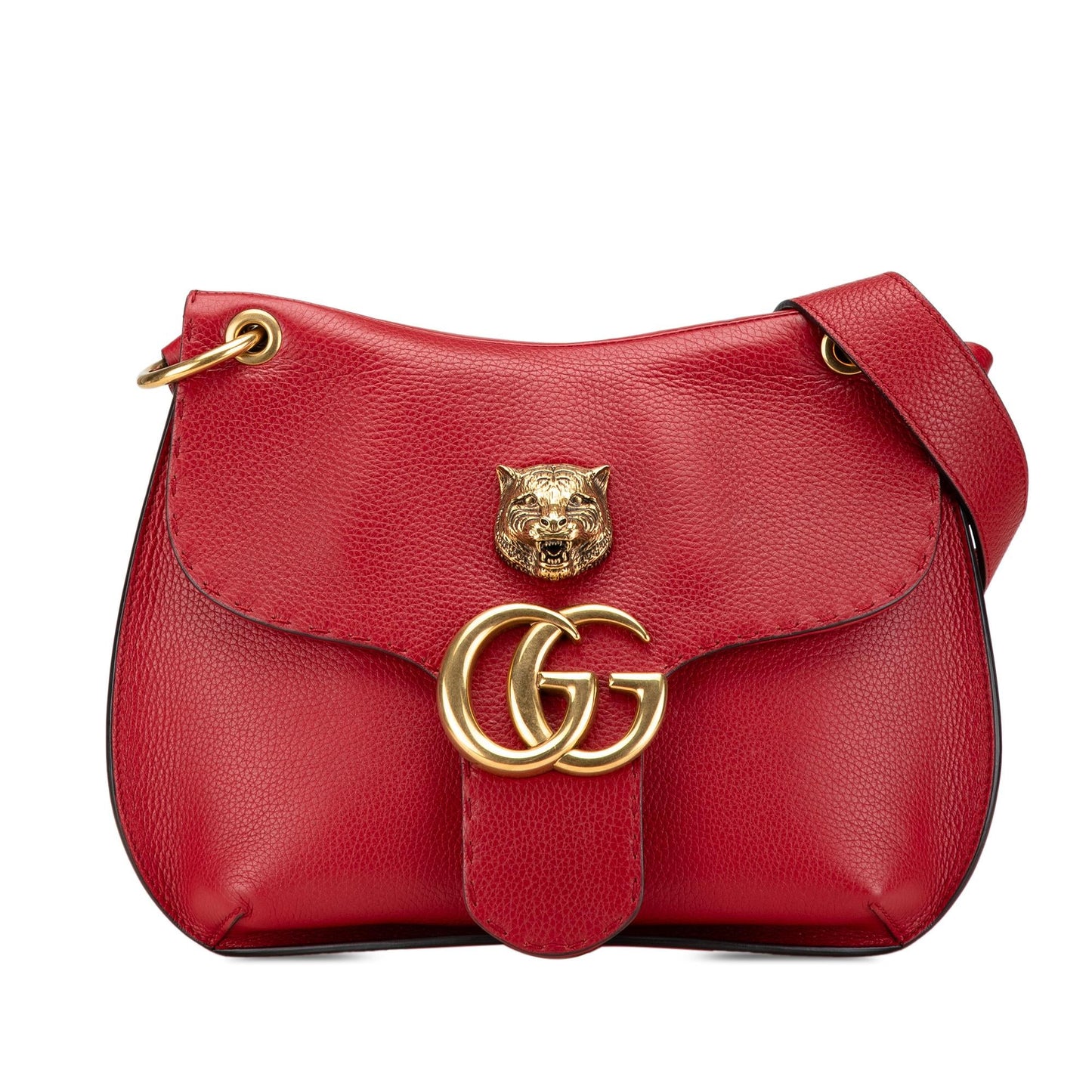 Gucci Leather GG Marmont Animalier Crossbody