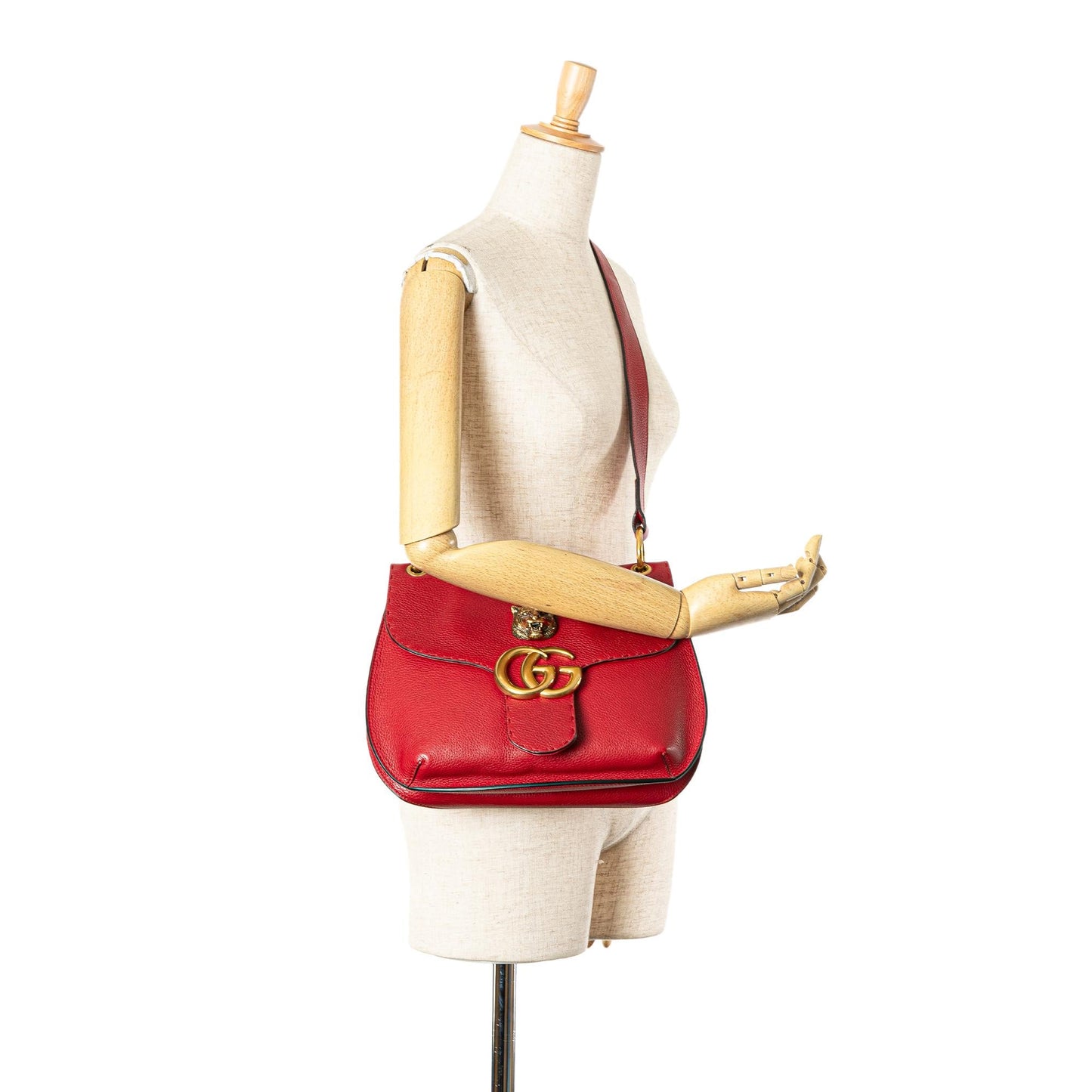 Gucci Leather GG Marmont Animalier Crossbody