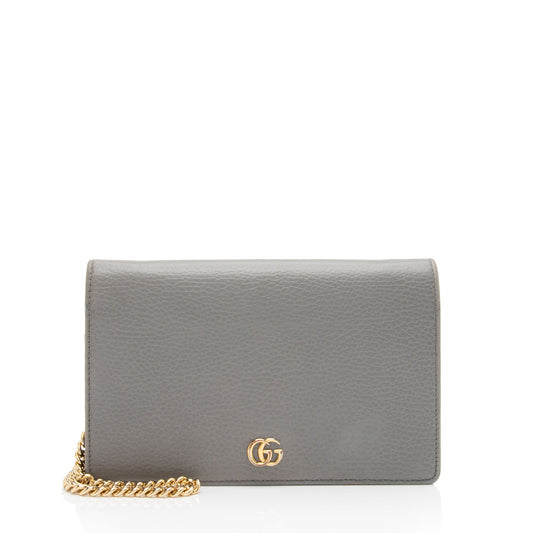 Gucci Leather GG Marmont Mini Chain Bag (SHF-xtqH5g)