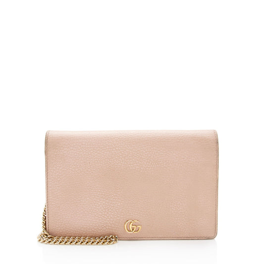 Gucci Leather GG Marmont Mini Chain Bag (SHF-bvCAjP)