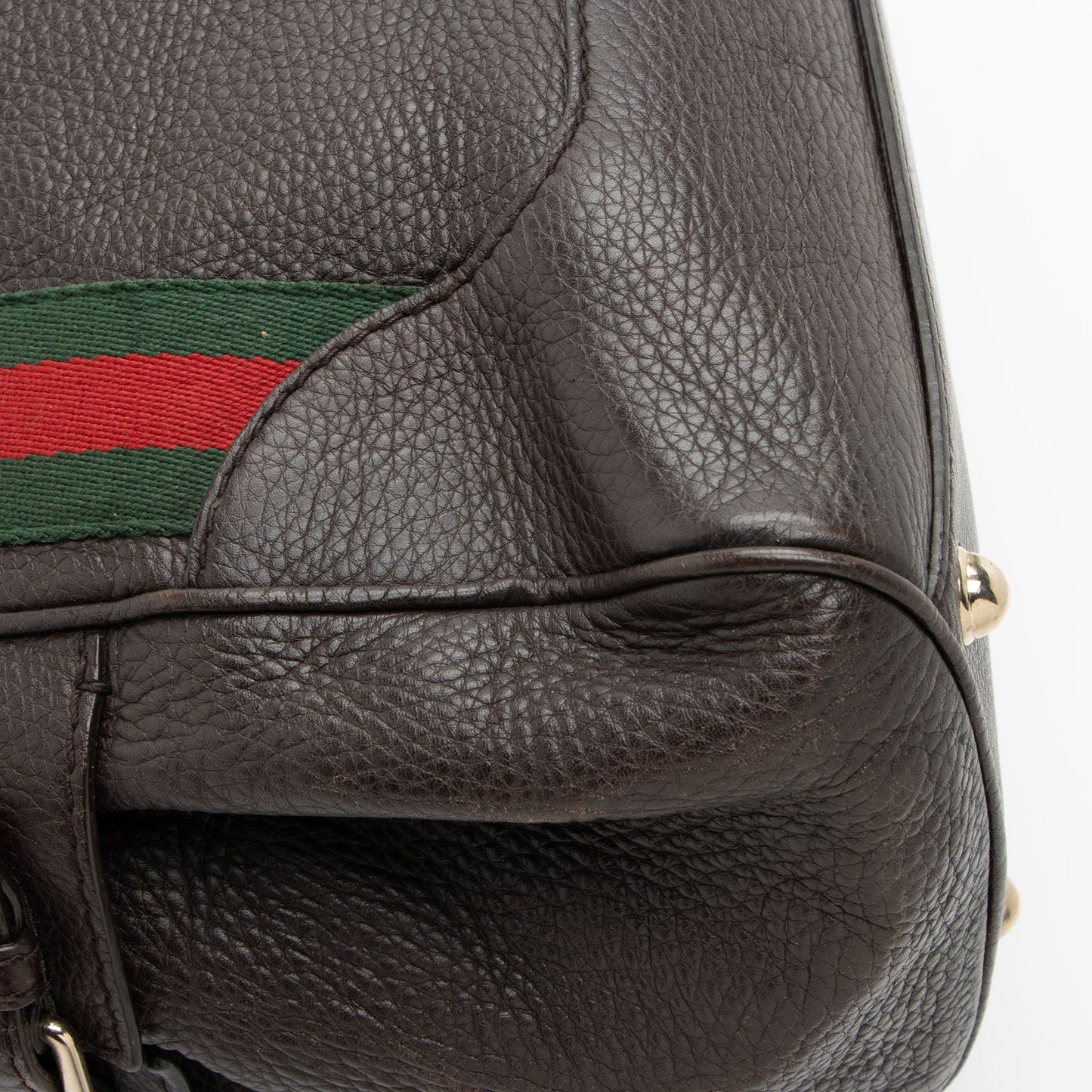 Gucci Leather Heritage Web Buckle Medium Satchel