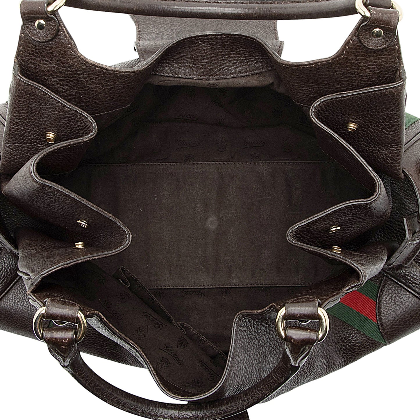 Gucci Leather Heritage Web Buckle Medium Satchel