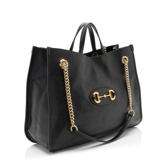 Gucci Leather Horsebit 1955 Chain Large Tote