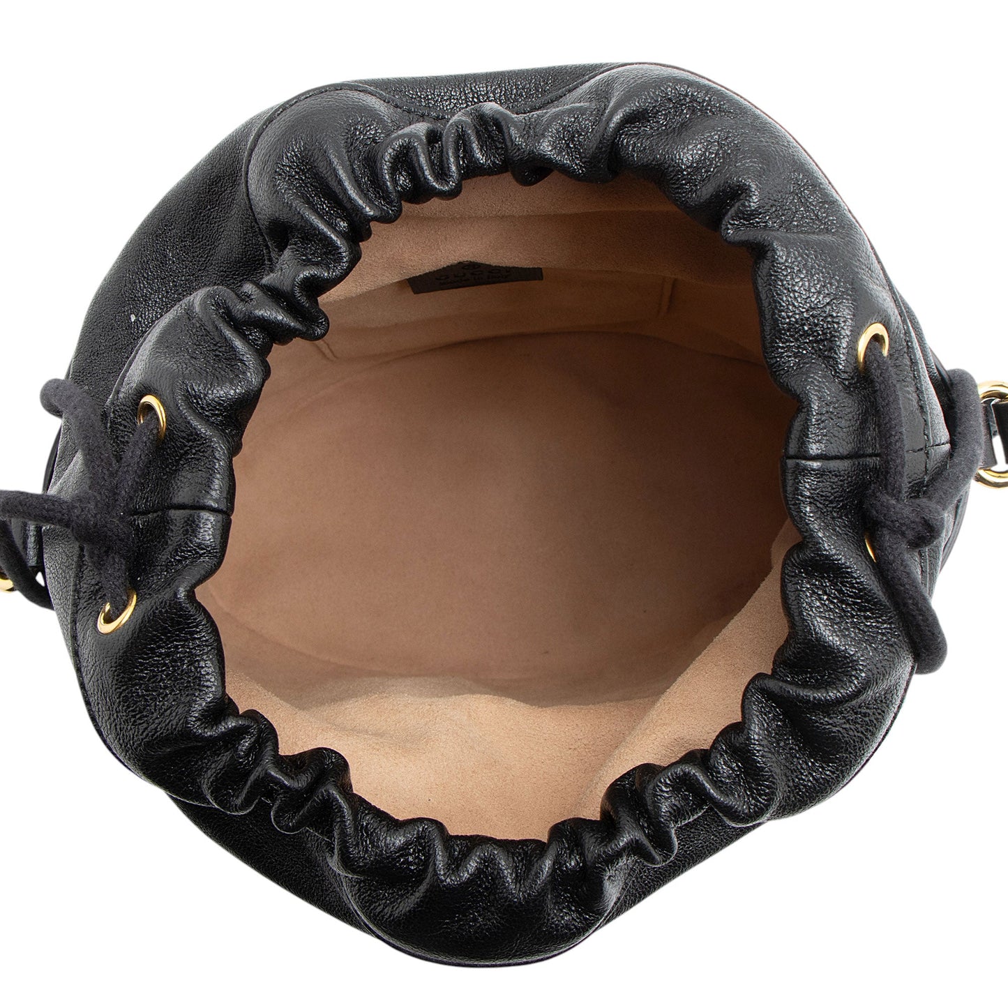 Gucci Leather Horsebit 1955 Drawstring Bucket Bag (SHF-LUUWQJ)