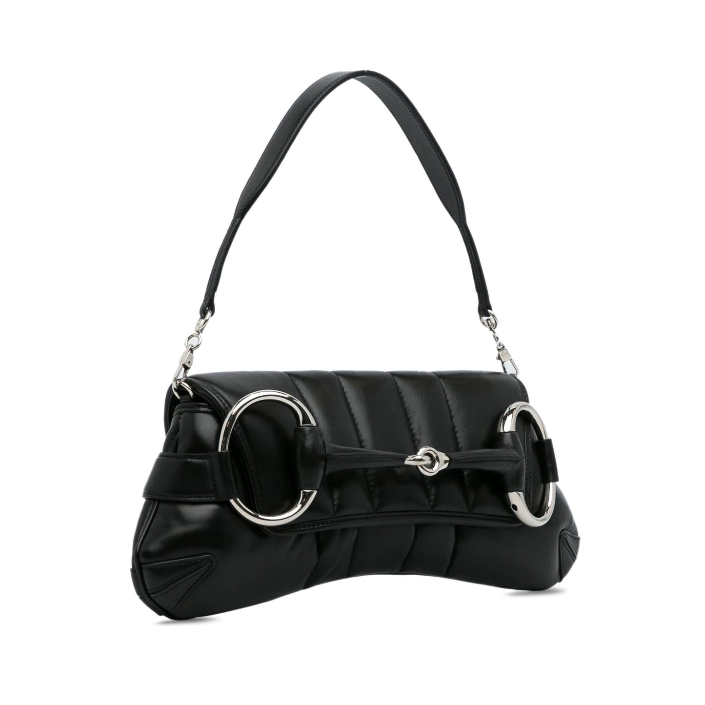 Gucci Leather Horsebit Chain Satchel (SHG-RhaWYN)
