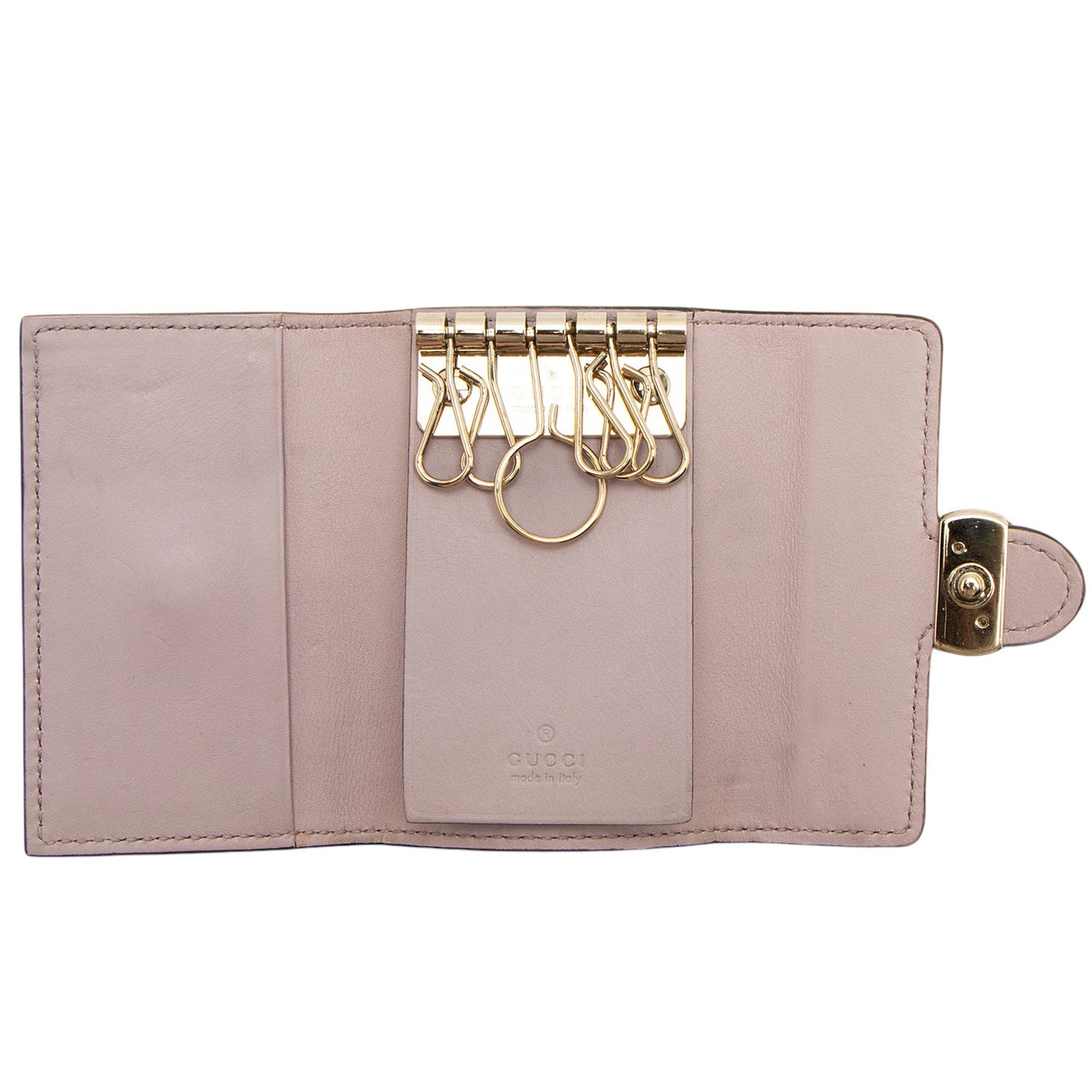 Gucci Leather Interlocking G 6 Key Holder