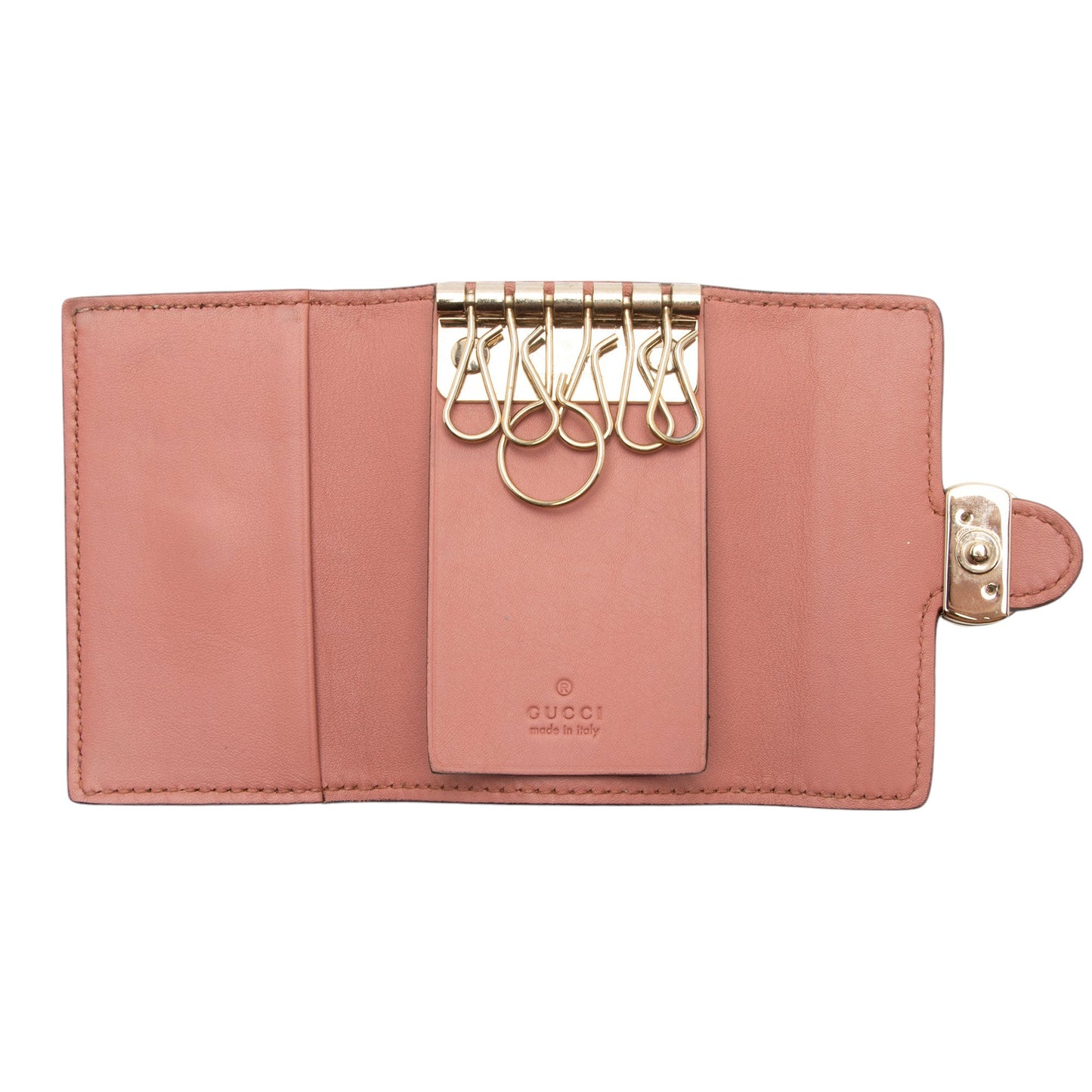 Gucci Leather Interlocking G 6 Key Holder