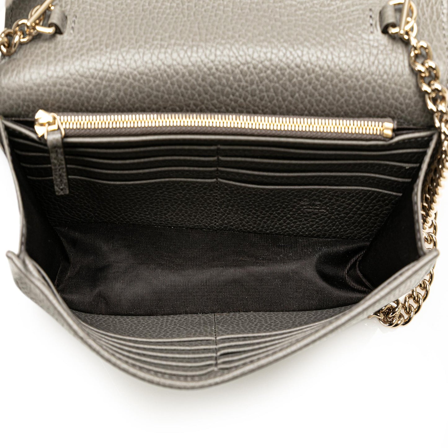 Gucci Leather Interlocking G Dollar Wallet on Chain (SHG-hAQbC2)