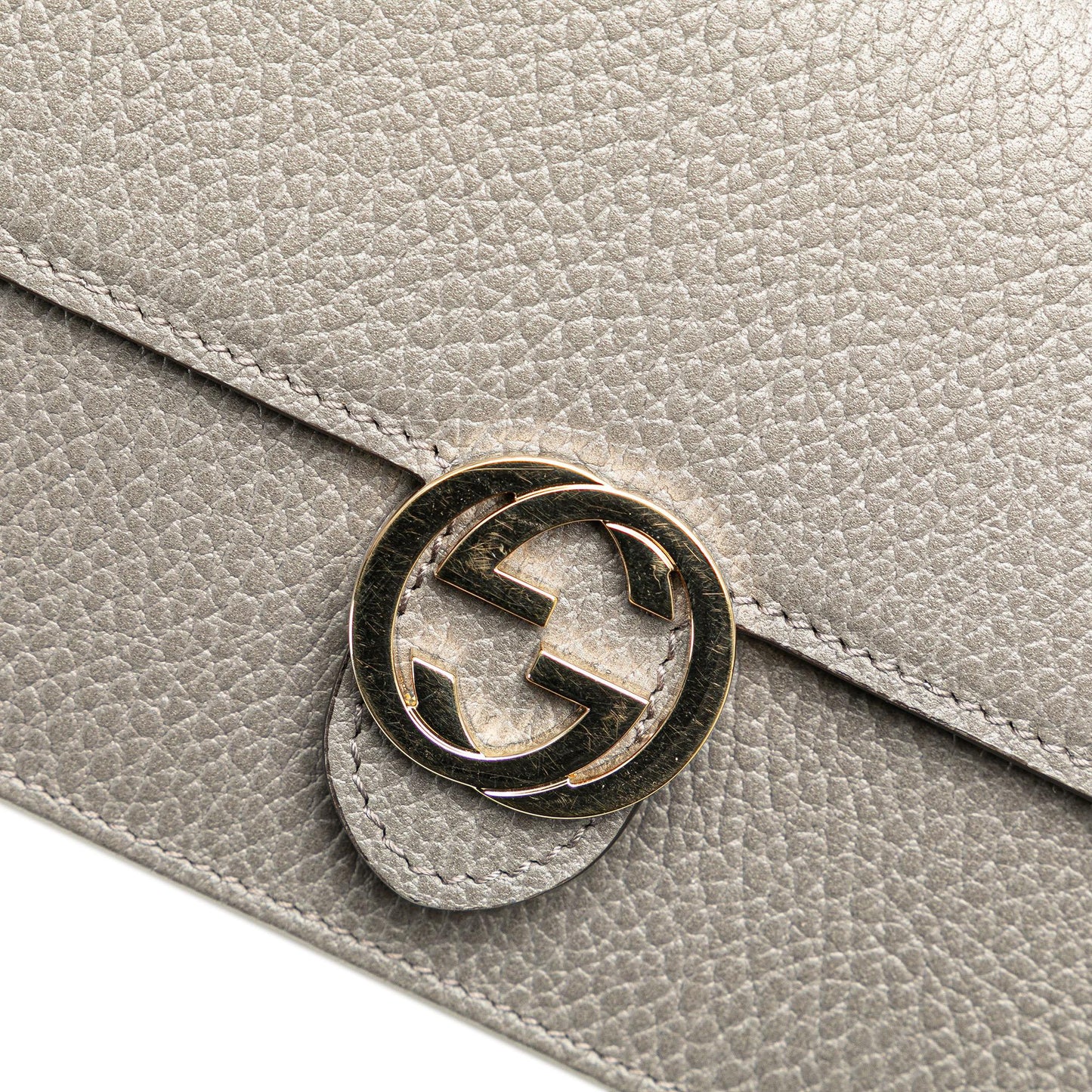 Gucci Leather Interlocking G Dollar Wallet on Chain