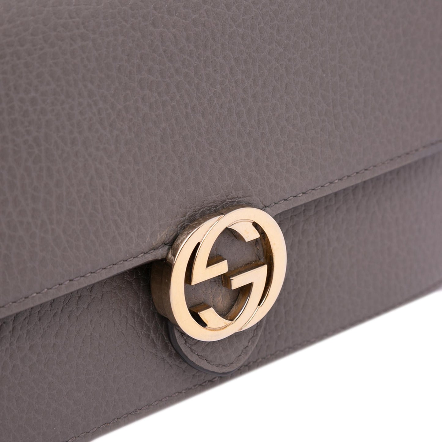 Gucci Leather Interlocking G Dollar Wallet on Chain