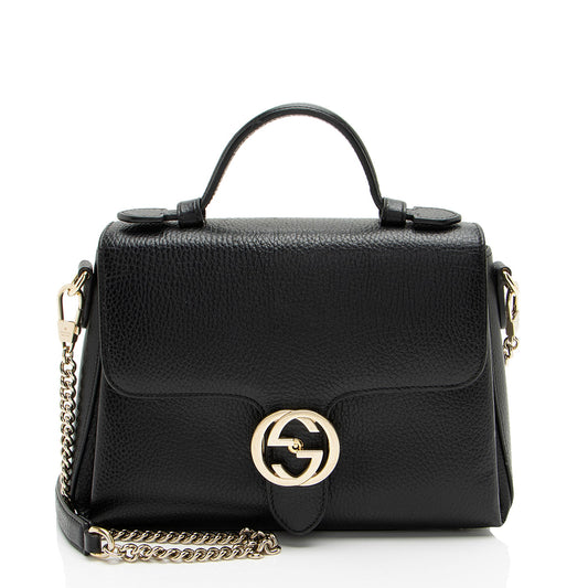 Gucci Leather Interlocking G Small Top Handle (SHF-WY9c47)