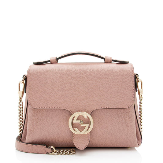 Gucci Leather Interlocking G Small Top Handle (SHF-WEVYEv)